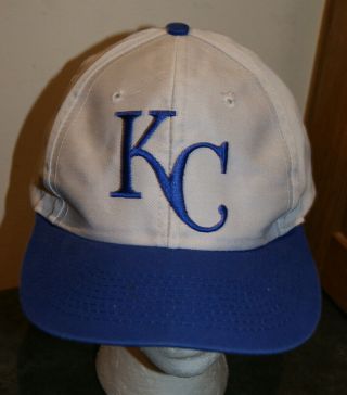 Vintage Kansas City Royals Snapback Hat Cap Gray & Blue Mlb