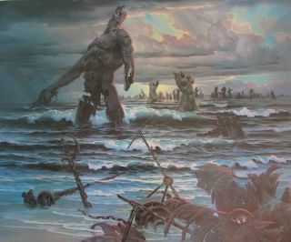 Vintage 1973 Poster Print Remnants Of Power By John Pitre 25 " X 35 "