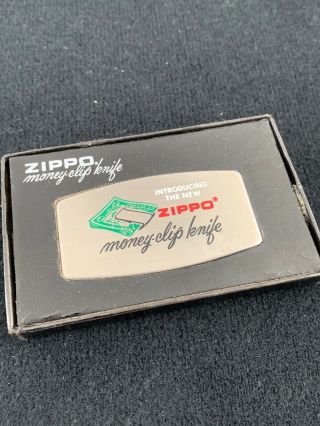Vintage Zippo Lighter Salesman Sample Money Clip Knife -