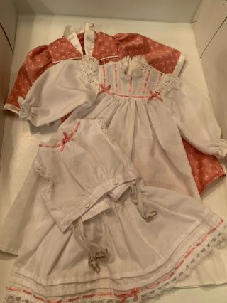 American Girl Doll Vintage Pajamas Undergarments White And Pink