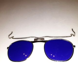 Vintage Fendall Cobalt Blue Flip Up Clip - On Welding Eye Protection 6 Sp Glasses