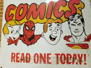 1960s Vintage Comics Tin Sign Spiderman Superman Archie Richie Rich Book Rare
