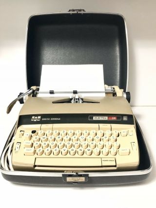 Vintage Smith Corona Electra 110 Electric Typewriter Portable Case & Key