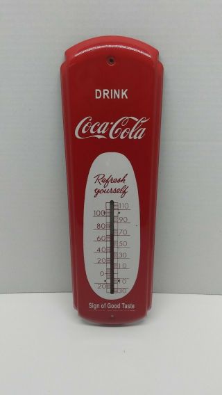 Vintage Drink Coca Cola Sign Of Good Taste Thermometer From The 80s