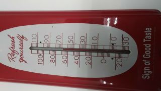 VINTAGE DRINK COCA COLA SIGN OF GOOD TASTE Thermometer from the 80s 2
