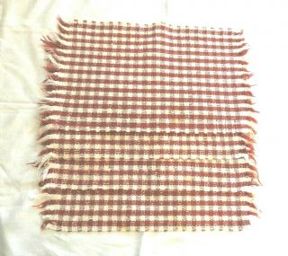 Vintage Woven Cotton Placemats Set Of 4 Red Gingham Check Fringe Euc