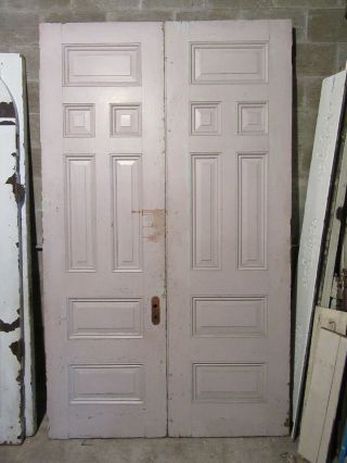 Antique Oak Double Entrance French Doors 60 X 101 Architectural Salvage