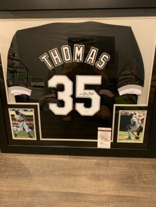 Frank Thomas Signed And Framed Jersey.  Comes With