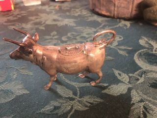 Sterling Silver Cow Creamer With Hallmarks Tarnished Patina