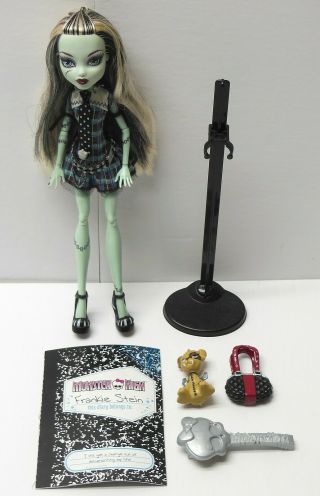 Monster High Frankie Stein Doll W/ Watzit Pet 1st Wave Mattel Vg Fast