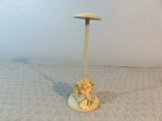 Antique C 1920’s Doll Head Hat Stand,  Girl Blonde Hair