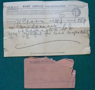 Antique Royal Telegram Congratulations King Edward Vii 1904 Epsom Anne Spencer