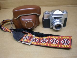 Vintage Agfa Agfaflex Camera With Agfa Color Apotar Leather Case & Strap
