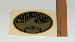 Vintage 1960s Carbonell Surfboards Seal Beach California Water Slide Decal