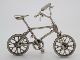 Vintage Solid Silver Italian Made Child Bicycle Miniature Hallmarked Figurine