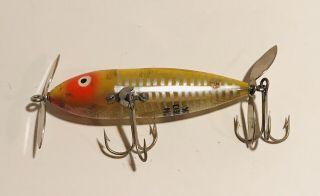 Heddon Wounded Spook Rare Color Yellow/Orange/Silver Striped 2
