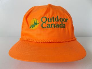 Vintage Outdoor Canada Orange Nylon Baseball Hat Cap