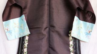 Antique 1920s 1930s Chinese Embroidered Sheer Silk Organza Netting Robe Jacket 2