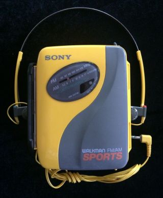 Vtg Sony Walkman Am/fm Cassette Sports Portable Music Player