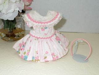 Vintage Ideal 12 " Tagged Shirley Temple Doll Pink Dress & Headband 1950/60s