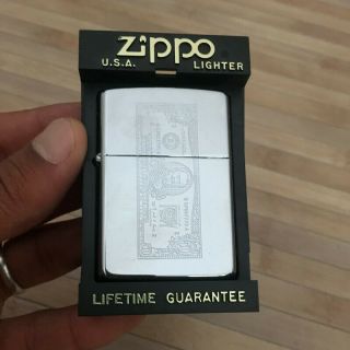 Old Vtg Zippo Lighter Engraved Fifty Dollars 2