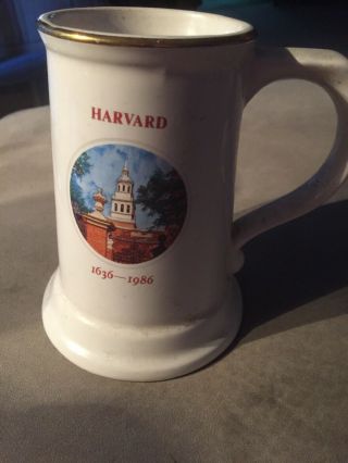 Vtg Harvard University 350th Anniversary Beer Stein Mug Pfaltzgraff 350 1986