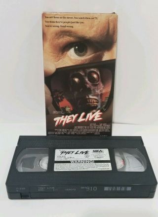They Live Vhs 1988 Vintage Tape Horror Film Movie Sci - Fi Thriller Aliens Action