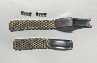 Vintage Omega Usa 14k Gf Watch Band 17.  5mm 70 Ends Beads Of Rice