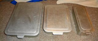 Vintage Mirro & Others Aluminum Loaf Pan Bread Cake With Sliding Locking Lids