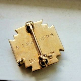 VINTAGE Sigma Gamma Chi Fraternity 10K Gold & Enamel Pin LGB EXCEL SHAPE 3.  7g 3