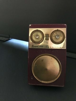 Vintage Zenith royal 500 Owl Eyes Transistor Radio restoration 2