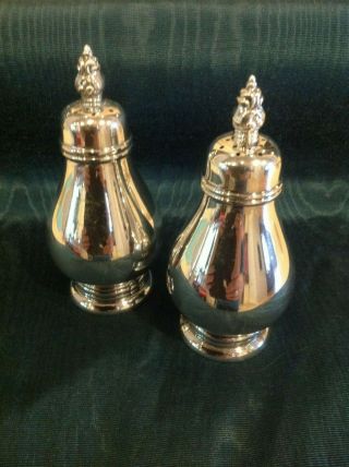 Antique Royal Danish Sterling Silver Salt And Pepper Shakers 4.  25 " 144 Grams