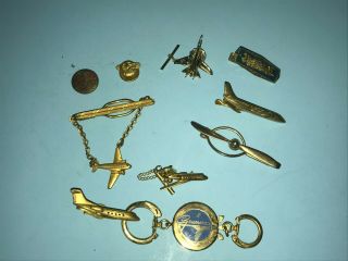 Vintage Grumman Aviation Pin And Misc Tie Tack Pins