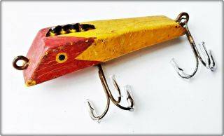 Henry Leeper Finback Bass Bait From The Group Found Last Year Yellow,  Red Head 2