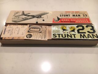 Vintage Carl Goldberg Stunt Man 23 C/l Balsa Model Airplane Kit G6 - 245