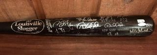 2008 Yankees Team - Signed Louisville Slugger Derek Jeter Black Bat Mlb Le
