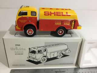 Vintage First Gear 1953 White 3000 Shell Gas Oil Body Tanker Truck Mib 1:34