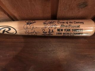 1999 World Champion York Yankees Team Signed Bat Steiner
