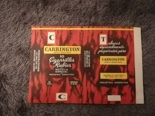 Carrington Rubios - Argentina Cigarette Pack Label Wrapper