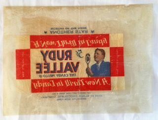 Vintage Rudy Vallee 5 cent Candy Bar Wrapper c 1920 The Candy Mello - D 2