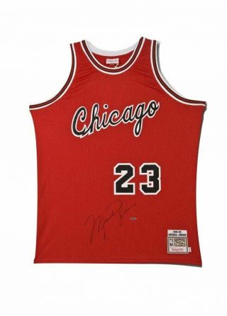 Michael Jordan Signed Mitchell & Ness Red Rookie Jersey Uda.