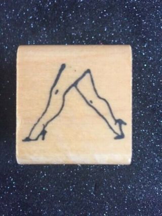Vintage Rubber Stamp " She Legs By 1st Impressions 1 1/2 X 1 1/4 " 1985