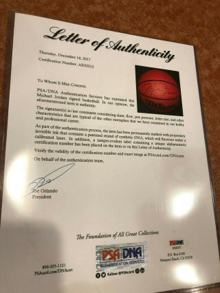 Michael Jordan Autographed Wilson Basketball (psa/dna)
