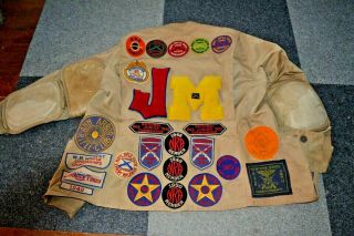 Vintage 1940s 1950s Reeves Competition Shooting Jacket Patches Nra Rifle Club