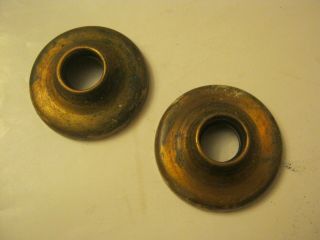Pair (2) Vintage Brass Door Knob Plates,  2 " (mw - 8)