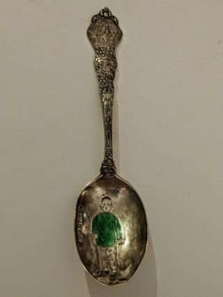 Vintage Sterling Souvenir Spoon Oakland Ca Eureka Detailed Scenes Chinese Figure