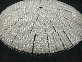 Vintage Clear Glass Ceiling Light SHADE Globe STAR Diamond Facet 14.  5” Art Deco 3