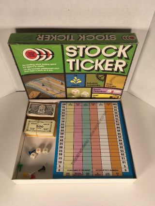 Vintage Stock Ticker Board Game Complete 1984 Canada Games Bilingual