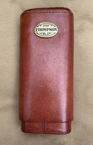 Thompson Cigar 1915 Travel Cigar Case Brown Leather Vintage Rare,  Hard To Find