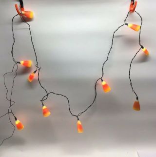 Vintage Halloween Candy Corn Blow Mold String Lights